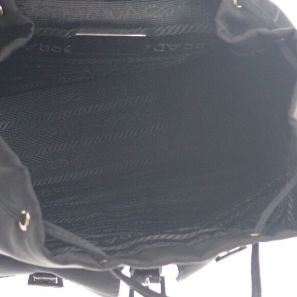 Prada Mini Backpack 1 Bh029 Shoulder Bag 2-Way Linylon Saffiano Black Silver main image 2